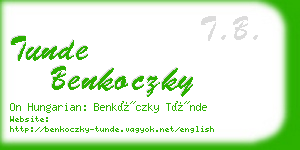 tunde benkoczky business card